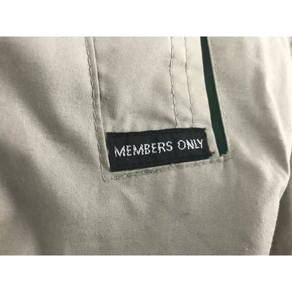 Members Only Mens Beige Lined Lining Pockets Full‎ Zip Windbreaker Jacket Size L - Picture 5 of 16
